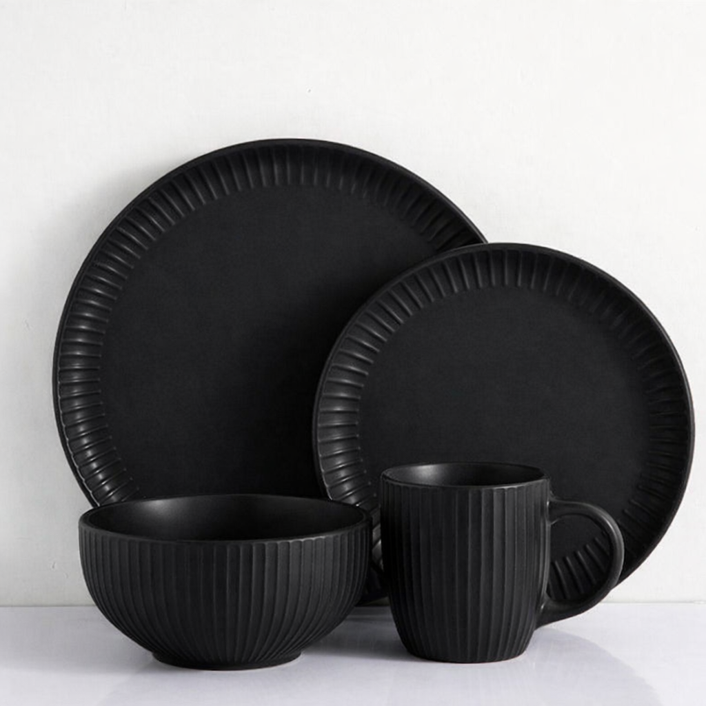16-Piece Dinnerware Set - Ribbed