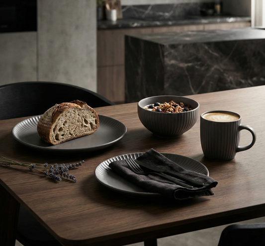 16-Piece Dinnerware Set - Ribbed