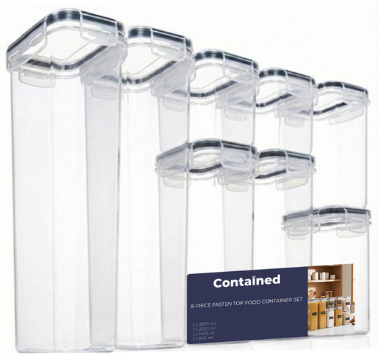 8-PIECE FASTEN TOP FOOD CONTAINER SET