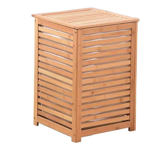 BAMBOO SLATTED LAUNDRY HAMPER