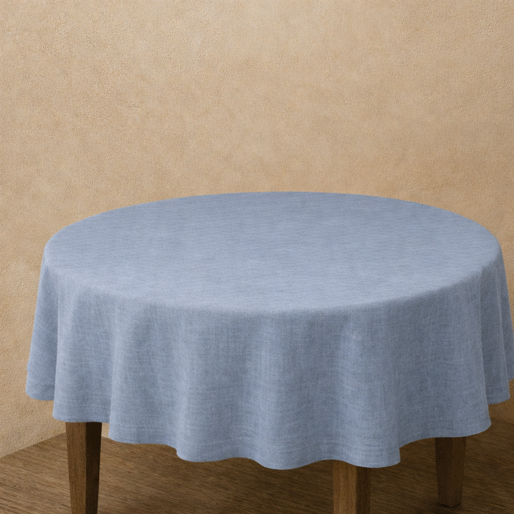 COTTON LINEN BLEND ROUND TABLECLOTH