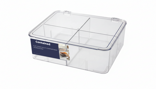 FLIP COVER MULTI-COMPARTMENT STORAGE BOX