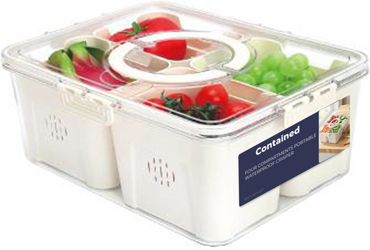 FOUR COMPARTMENTS PORTABLE WATERPROOF CRISPER