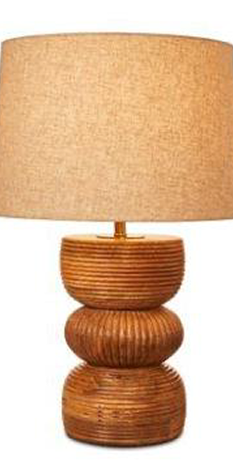 GROOVED WOODEN TABLE LAMP