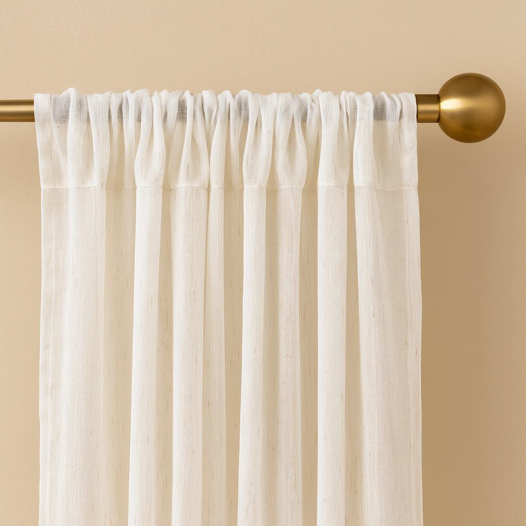 LINEN BLEND ROD POCKET TOP SHEER PANEL
