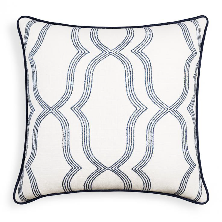 WAVY LATTICE EMBROIDERY DEC CUSHION