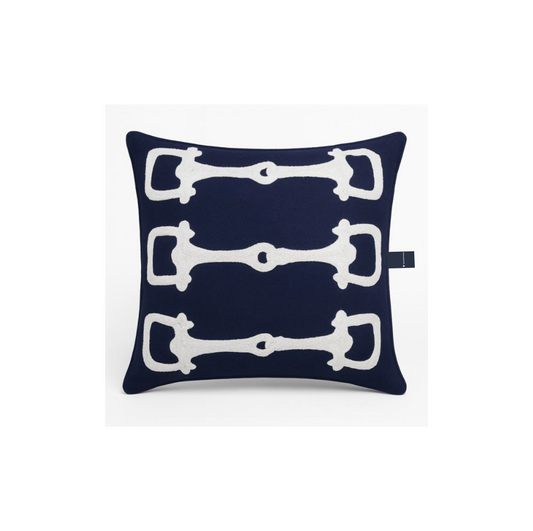 BUCKLE MOTIF EMBROIDERY DEC CUSHION