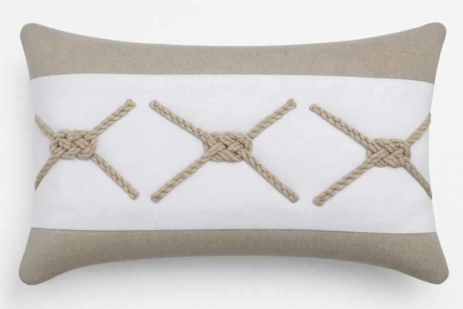 CROSSED JUTE CORD DEC CUSHION