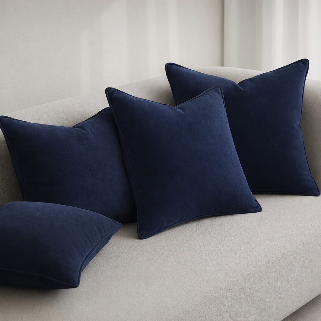 MH VELVET PIPPED VELVET CUSHION