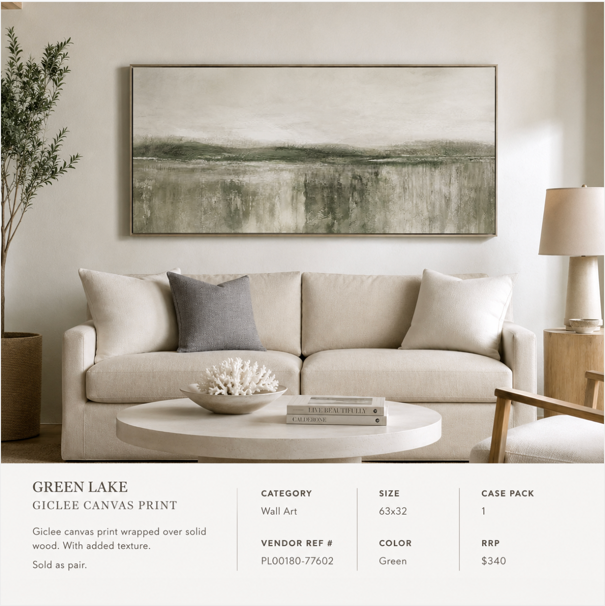 GREEN LAKE GICLEE CANVAS PRINT