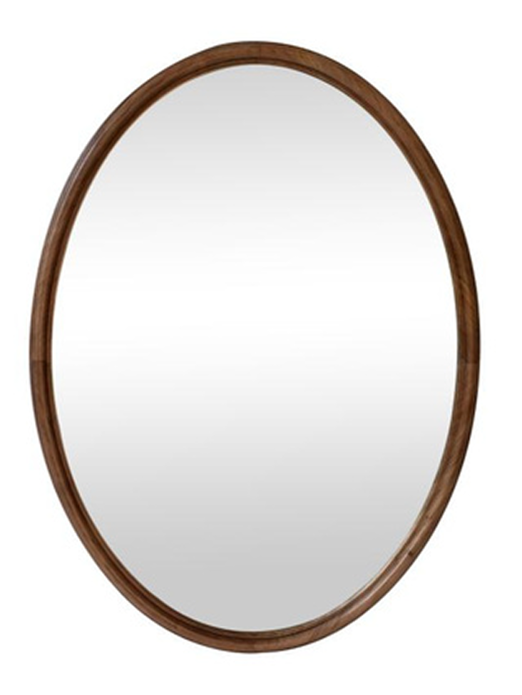 Wood Framed Oval Mirror