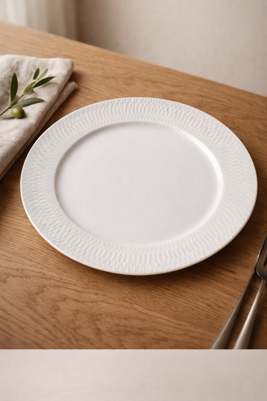 PALM LANE PORCELAIN TEXTURE BORDER 10.7IN DINNER PLATE