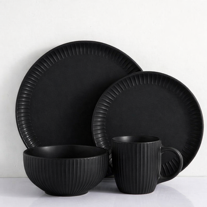 16-Piece Dinnerware Set - Ribbed