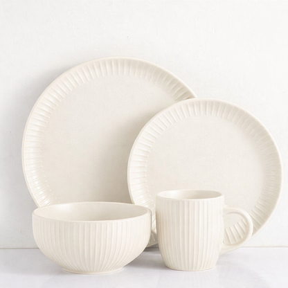 16-Piece Dinnerware Set - Ribbed