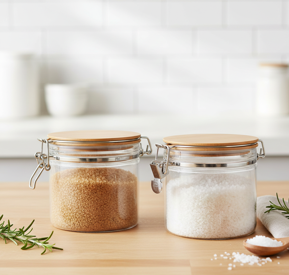 2 PC GLASS JAR W/ LEVER 450ML