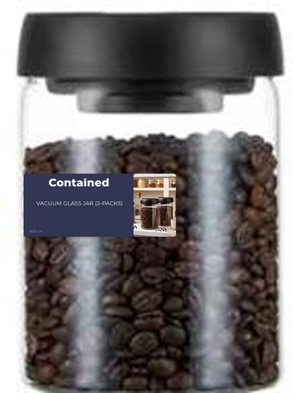 2 PC VACUUM GLASS JAR 900ML