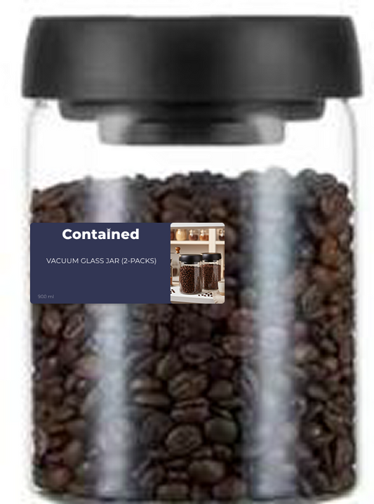 2 PC VACUUM GLASS JAR 900ML