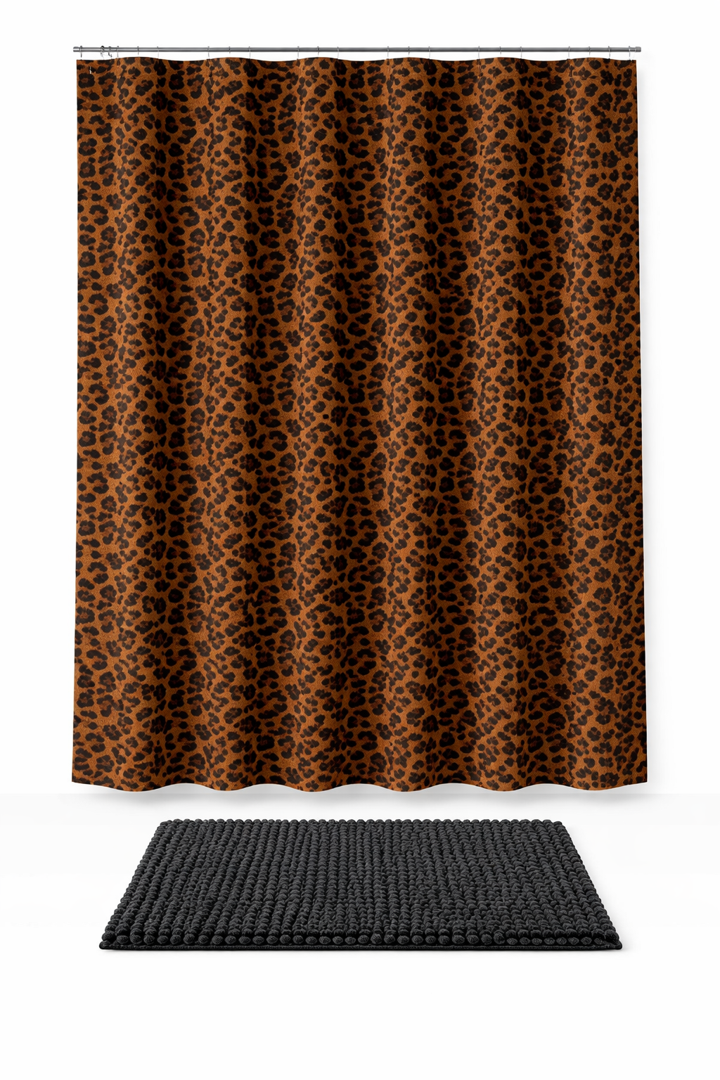 2pc Bath Set (Curtain 178x183cm + Toggle Rug 43x61cm)