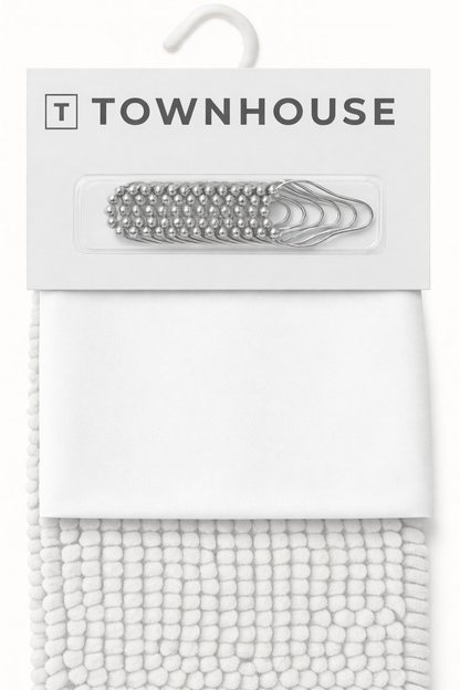 2pc Bath Set (Curtain 178x183cm + Toggle Rug 43x61cm)