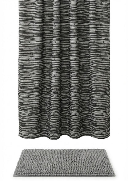 2pc Bath Set (Curtain 178x183cm + Toggle Rug 43x61cm)