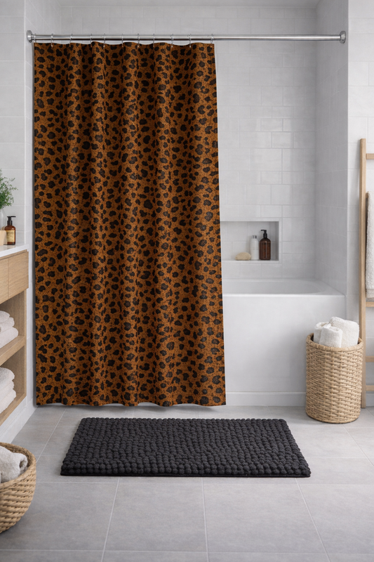 2pc Bath Set (Curtain 178x183cm + Toggle Rug 43x61cm)