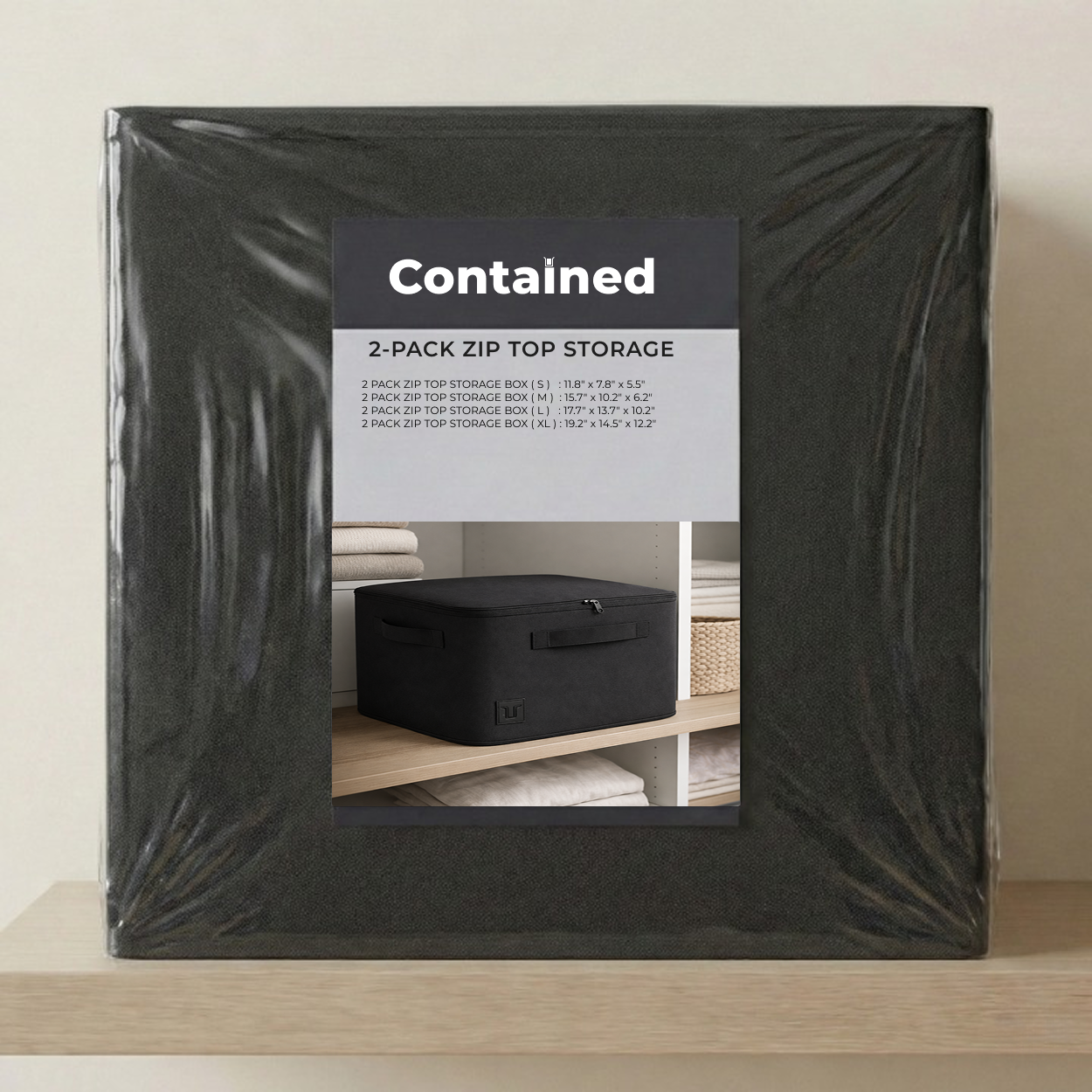 2 PC STORAGE ZIP TOP STORAGE BOX