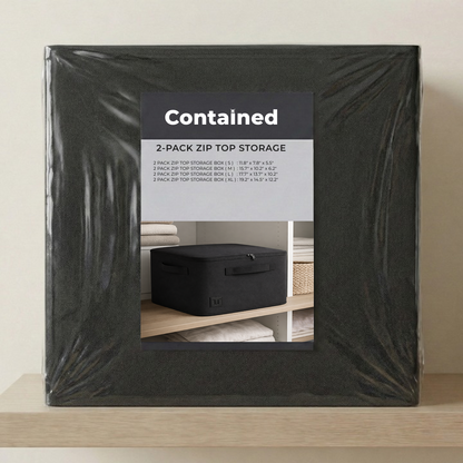 2 PC STORAGE ZIP TOP STORAGE BOX