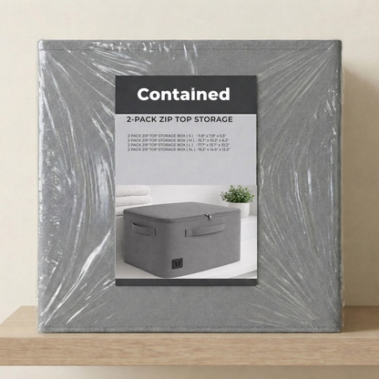 2 PC STORAGE ZIP TOP STORAGE BOX