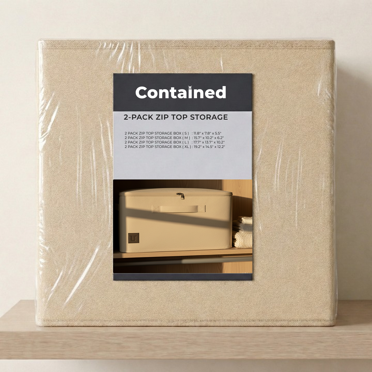 2 PC STORAGE ZIP TOP STORAGE BOX