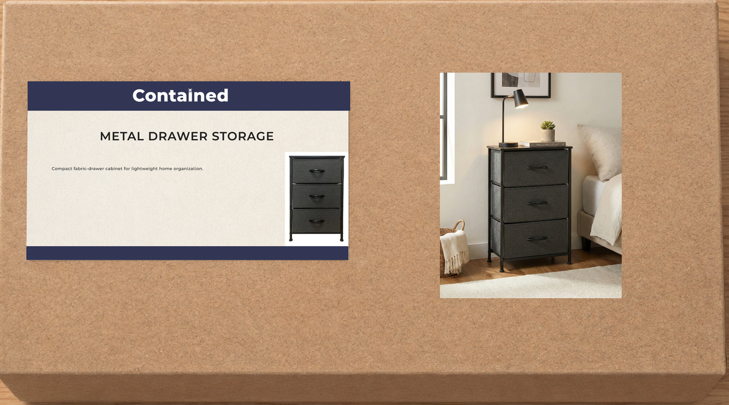 3 DRAWER METAL FRAME CABINET
