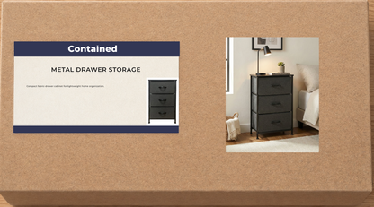 3 DRAWER METAL FRAME CABINET