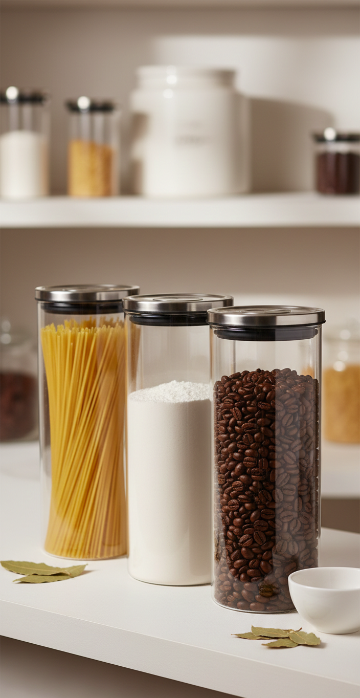 3 PC STAINLESS STEEL TOP GLASS JAR 1000ML