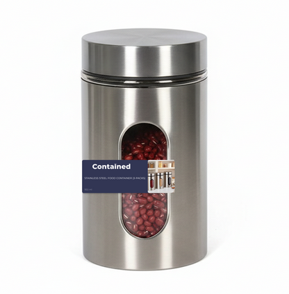 3 PC 305 STAINLESS STEEL FOOD CONTAINER 950ML