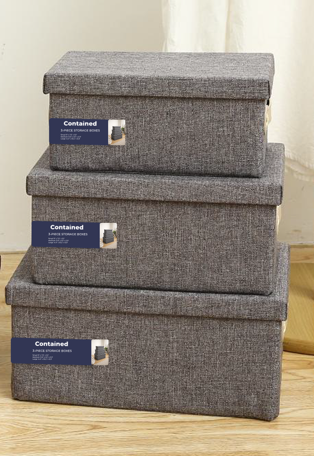 NON WOVEN FOLDABLE 3 PIECE BOX SET