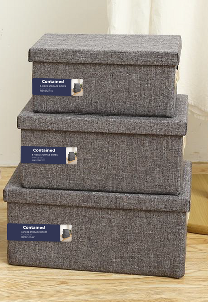 NON WOVEN FOLDABLE 3 PIECE BOX SET