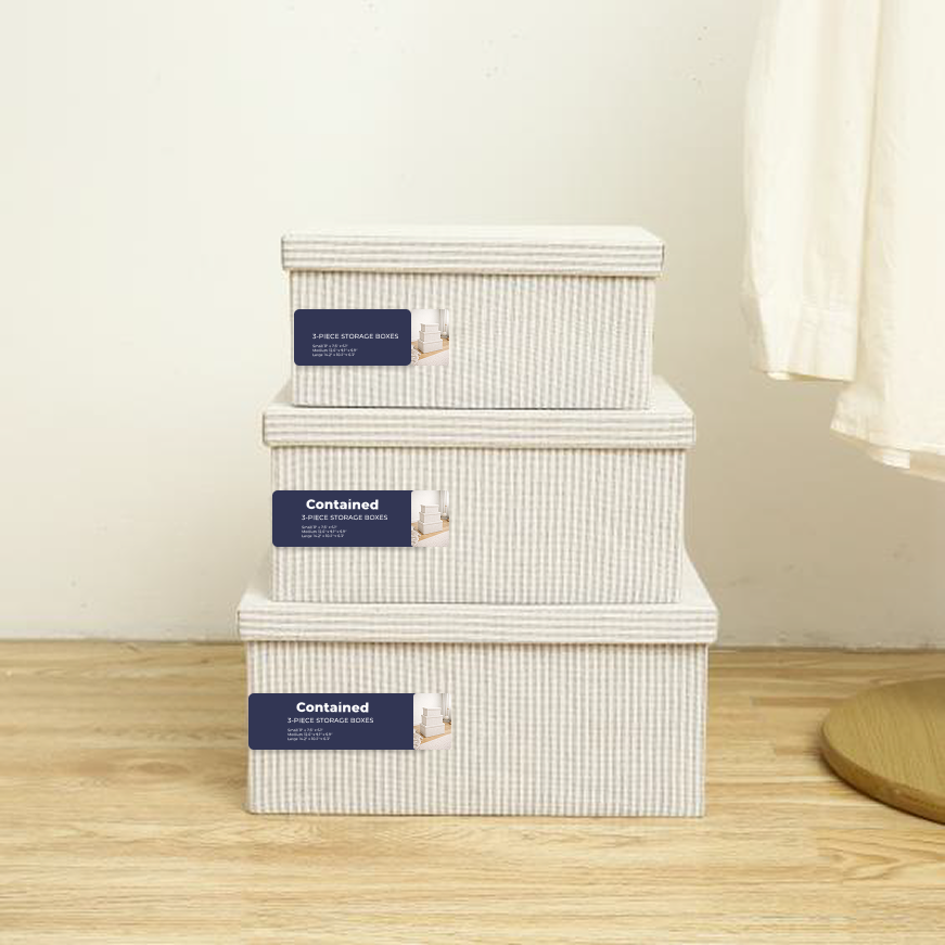 NON WOVEN FOLDABLE 3 PIECE BOX SET