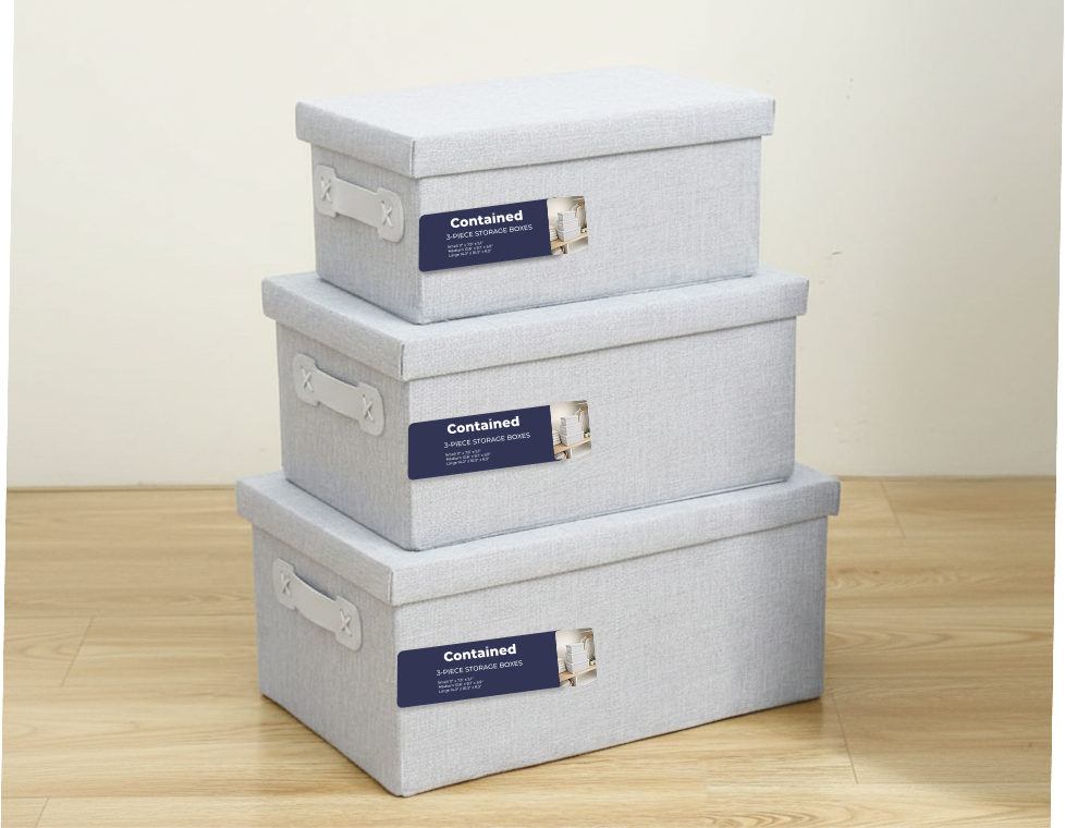 NON WOVEN FOLDABLE 3 PIECE BOX SET