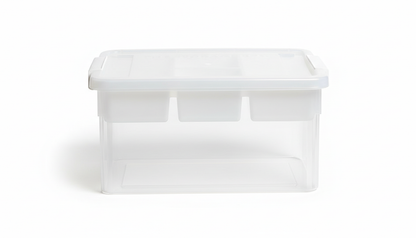 CLEAR STORAGE WITH COMPARTMENT TOP SHELF - 30L