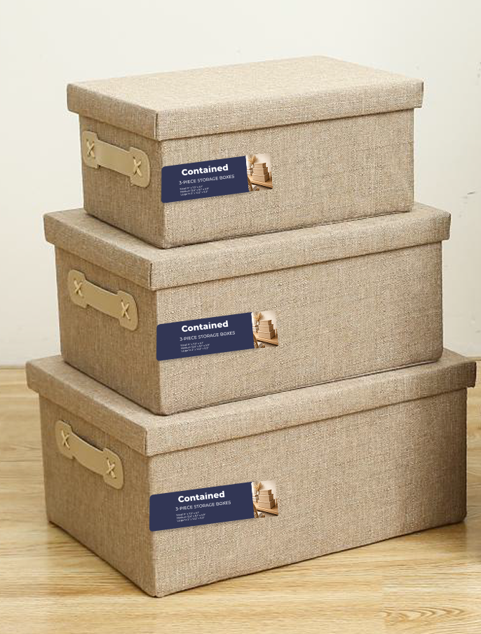 NON WOVEN FOLDABLE 3 PIECE BOX SET