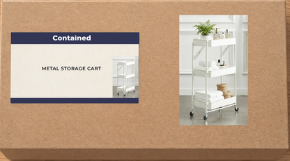 FOLDABLE 3 TIER METAL STORAGE CART