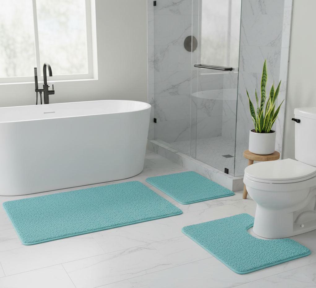 3-piece Bathmat Set (Bathmat 16x24, Bathmat 24x40, Contour 21.2x23.6)