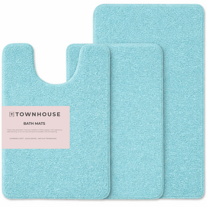 3-piece Bathmat Set (Bathmat 16x24, Bathmat 24x40, Contour 21.2x23.6)