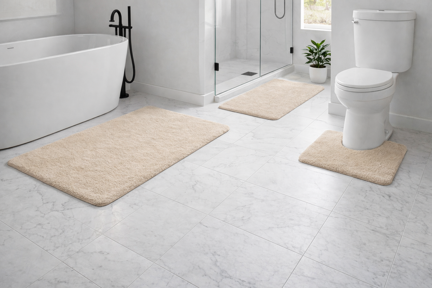 3-piece Bathmat Set (Bathmat 16x24, Bathmat 24x40, Contour 21.2x23.6)
