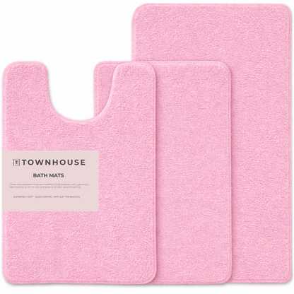3-piece Bathmat Set (Bathmat 16x24, Bathmat 24x40, Contour 21.2x23.6)
