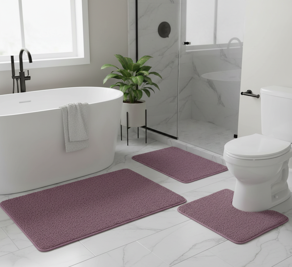 3-piece Bathmat Set (Bathmat 16x24, Bathmat 24x40, Contour 21.2x23.6)