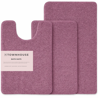 3-piece Bathmat Set (Bathmat 16x24, Bathmat 24x40, Contour 21.2x23.6)