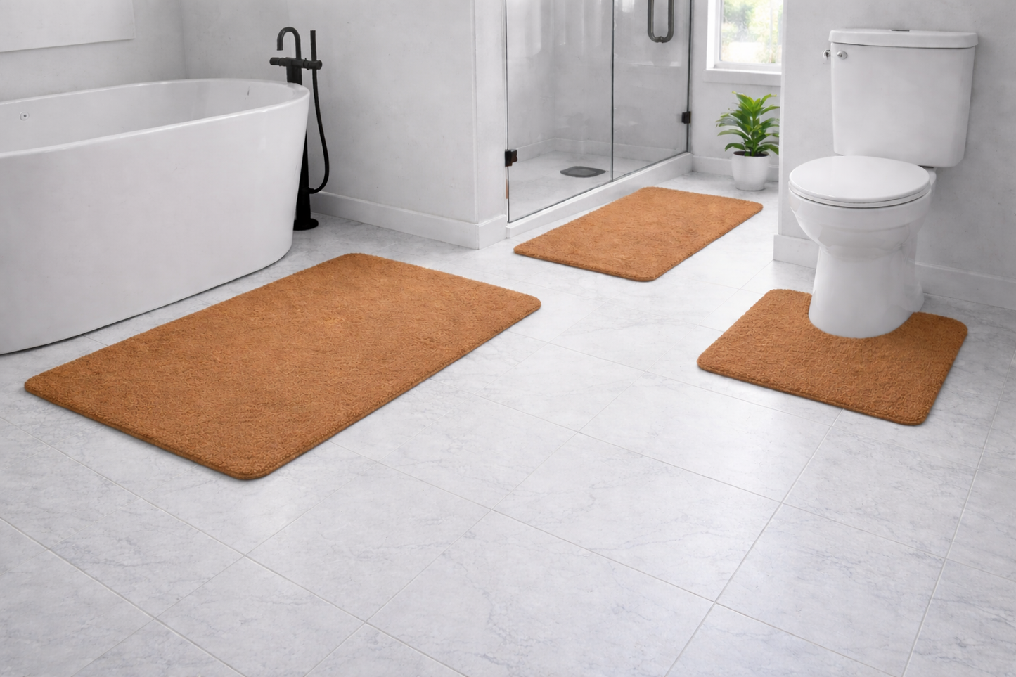 3-piece Bathmat Set (Bathmat 16x24, Bathmat 24x40, Contour 21.2x23.6)