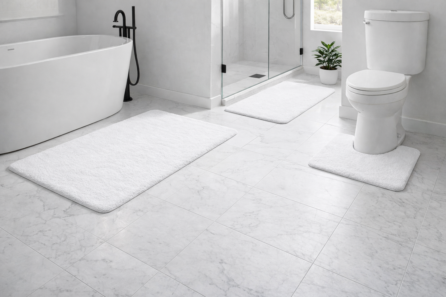 3-piece Bathmat Set (Bathmat 16x24, Bathmat 24x40, Contour 21.2x23.6)