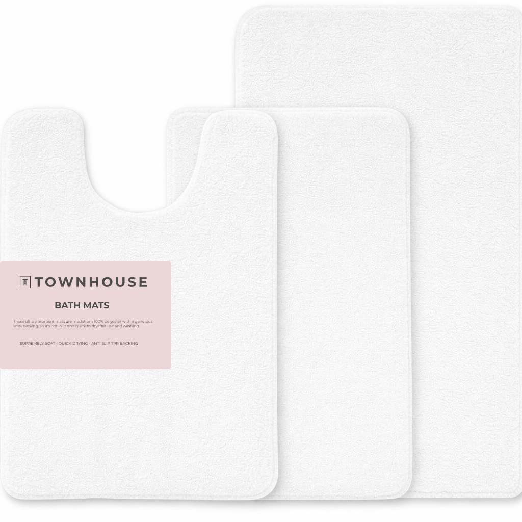 3-piece Bathmat Set (Bathmat 16x24, Bathmat 24x40, Contour 21.2x23.6)