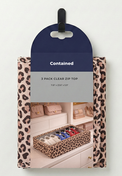 3 PC STORAGE CLEAR ZIP TOP